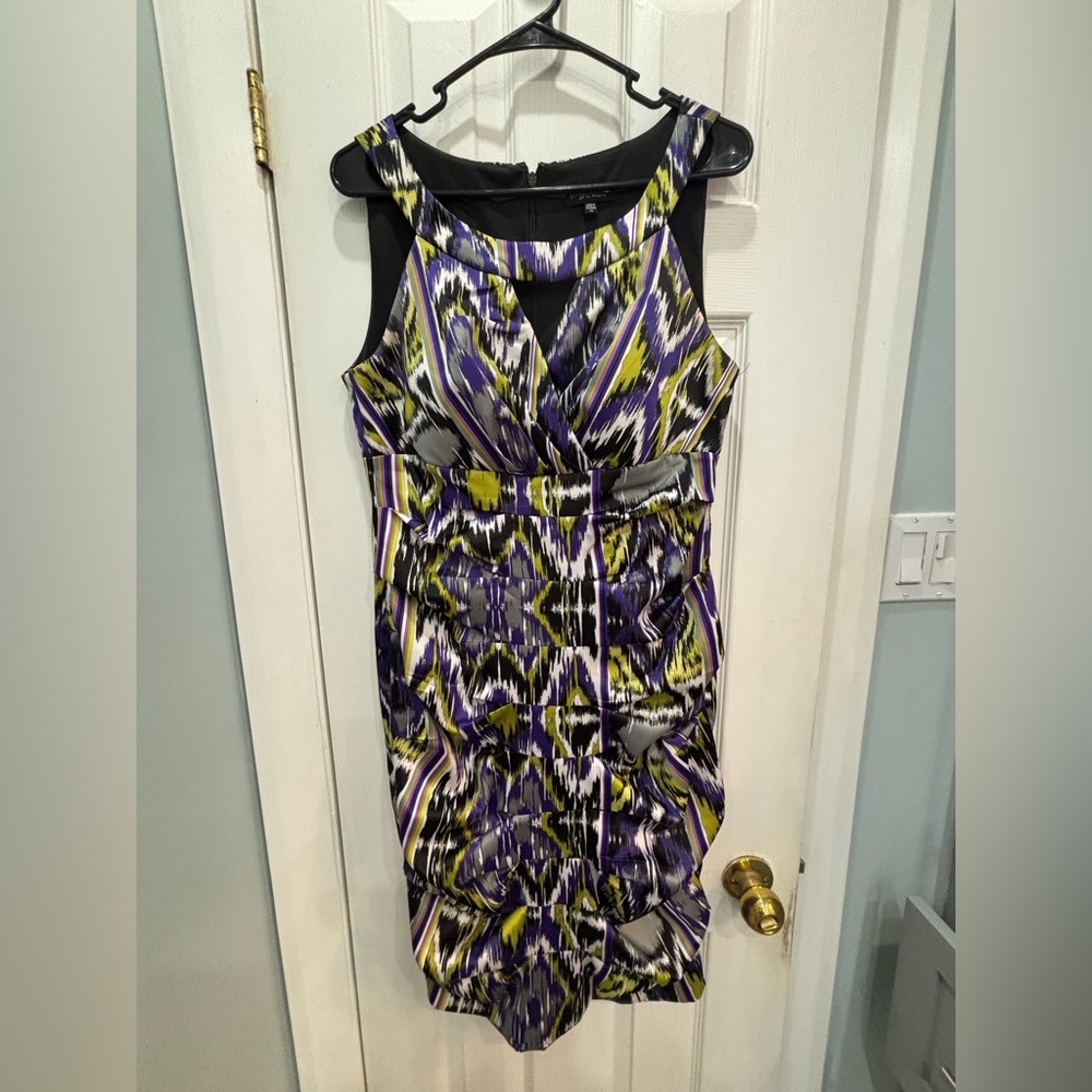 Signature by Sangria Patterned Midi Dress